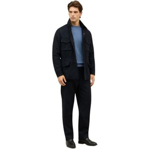 Boglioli, Heren, Jassen, Blauw, Maat: M Flanel,