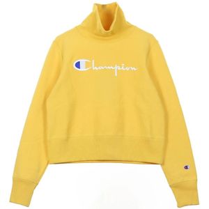 Champion, Dames, Sweatshirts & Hoodies, Geel, Maat: XL Katoen,