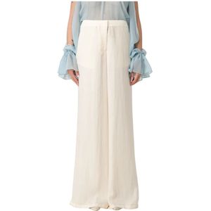 Blumarine, Dames, Broeken, Wit, Maat: XS Gabardine,