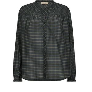 MOS Mosh - Mmbenedetta Silky Shirt - Blouse - Groen - Katoen en Zijde