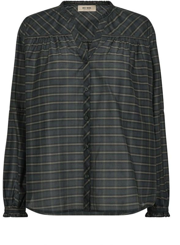 MOS Mosh - Mmbenedetta Silky Shirt - Blouse - Groen - Katoen en Zijde