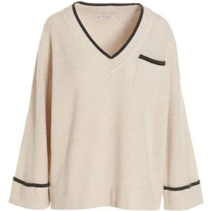 Brunello Cucinelli, Dames, Truien, Beige, Maat: 3XL