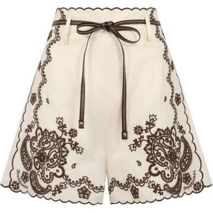 Zimmermann - Ascension Geborduurde Short - Korte Broeken - Wit - Dames