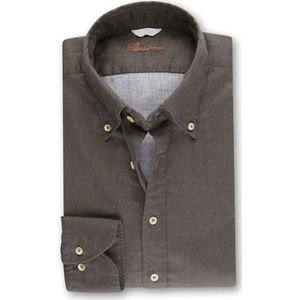 Stenströms Flanellen Overhemd bruin, Effen