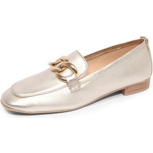 Unisa - Buyo - Loafers - Geel - Leer - Metallic Gouden Accenten