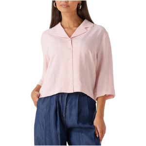 Modström, Dames, Blouses & Shirts, Roze, Maat: S Linnen,