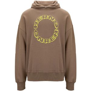 Herno, Heren, Sweatshirts & Hoodies, Bruin, Maat: L Katoen,