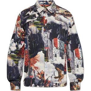 Off White, Heren, Overhemden, Veelkleurig, Maat: L Wol,