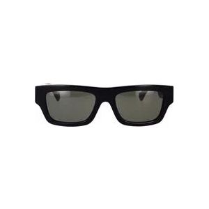 Gucci Rechthoekige zonnebril met gedurfde acetaat rand en elegante GG-logo pootjes , Black , Heren , Maat: 55 MM