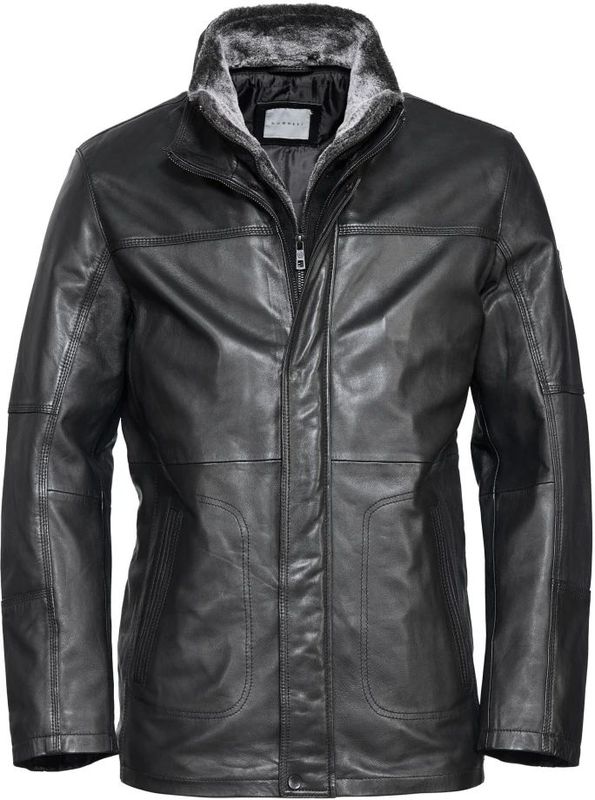 Bugatti, Heren, Jassen, Zwart, Maat: L Leer,