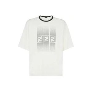 Fendi Natuurlijke Shaded T-Shirt , White , Heren , Maat: M