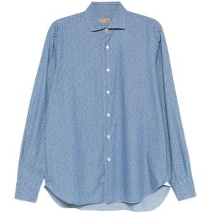 Barba, Heren, Overhemden, Blauw, Maat: 2XL