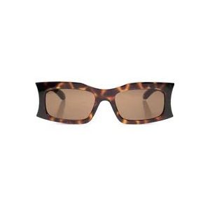 Balenciaga Zandloper Rechthoek zonnebril , Brown , unisex , Maat: ONE Size