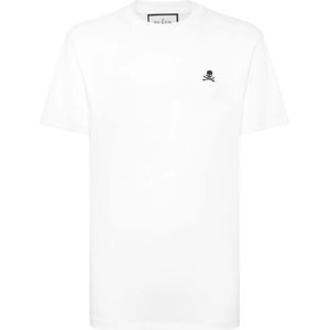 Philipp Plein, Heren, Tops, Wit, Maat: S Katoen,
