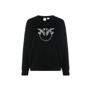 Pinko Zwarte Sweatshirt Damesmode Ss24 , Black , Dames , Maat: L