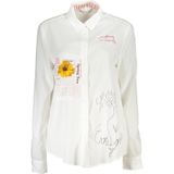 Desigual - Witte Viscose Shirt - Overhemden - Dames - Italiaanse Kraag
