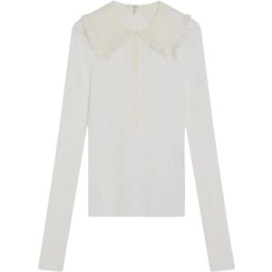 Chloé, Dames, Tops, Wit, Maat: L Wol,