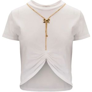 Elisabetta Franchi, Dames, Tops, Wit, Maat: M Katoen,