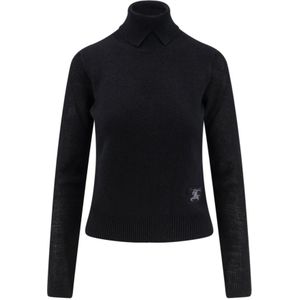 Burberry, Dames, Truien, Zwart, Maat: L Wol,