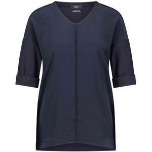 Marc Cain, Dames, Blouses & Shirts, Blauw, Maat: 3XL Katoen,