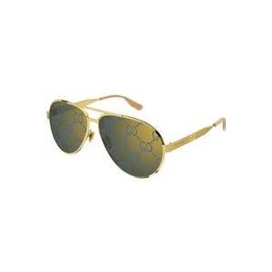 Gucci Vintage Style Zonnebril Gg1513S 005 , Yellow , unisex , Maat: 64 MM