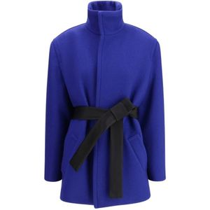 Saint Laurent, Heren, Mantels, Blauw, Maat: M Wol,