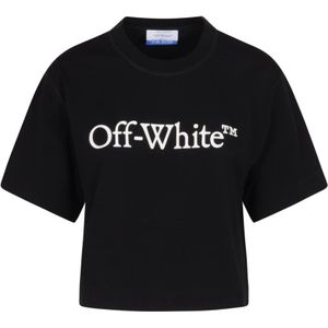 Off White, Dames, Tops, Zwart, Maat: M Katoen,