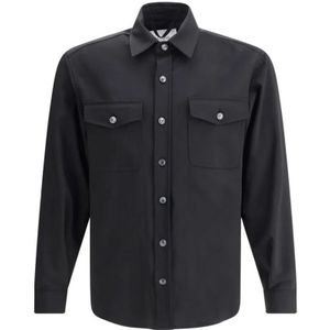 Cruna, Heren, Overhemden, Zwart, Maat: L Wol,