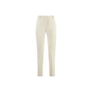 Pinko Witte Cigarette-fit Broek met Scuba Effect , White , Dames , Maat: M