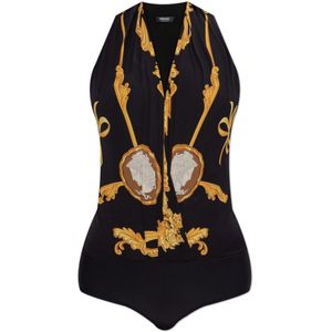 Versace, Dames, Tops, Zwart, Maat: 3XS Zijde,