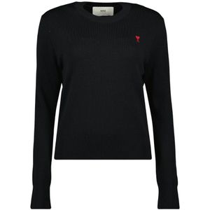 Ami Paris, Dames, Truien, Zwart, Maat: XS Wol,