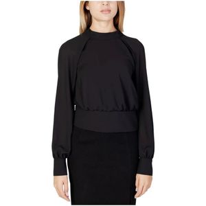 Sandro Ferrone - S66Ybdnicole - Blouse - Zwart - Lange Mouwen - Polyester