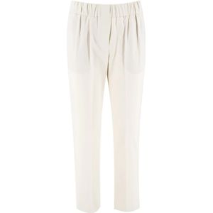 Brunello Cucinelli, Dames, Broeken, Wit, Maat: XS Katoen,