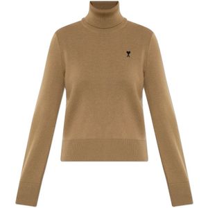 Ami Paris, Dames, Truien, Beige, Maat: XS Wol,