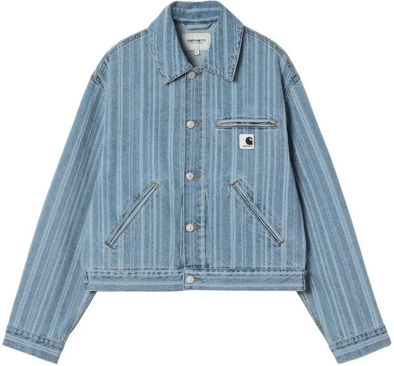 Carhartt WIP - Rylan Stripe Jacket - Dames Tussenjas - Blauw - Denim