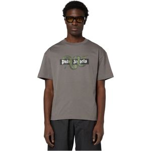 Palm Angels, Heren, Tops, Grijs, Maat: L Katoen,