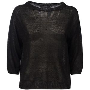 Weekend Max Mara, Dames, Truien, Zwart, Maat: XS Linnen,