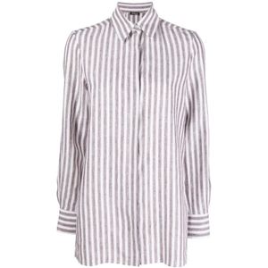 Kiton, Dames, Blouses & Shirts, Veelkleurig, Maat: M Linnen,