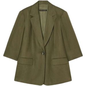 Marina Rinaldi, Dames, Jassen, Groen, Maat: 3XL Linnen,