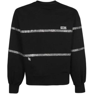 Gcds, Heren, Sweatshirts & Hoodies, Zwart, Maat: S Katoen,