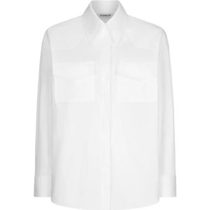 Dondup - Blouse - Wit - Oversized - Katoenpoplin