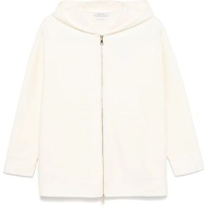 Max Mara, Dames, Sweatshirts & Hoodies, Wit, Maat: S Fleece,