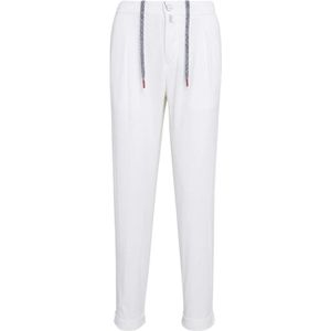 Kiton, Heren, Broeken, Wit, Maat: W34 Katoen,
