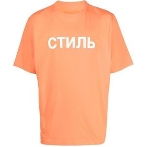 Heron Preston, Heren, Tops, Oranje, Maat: L Katoen,