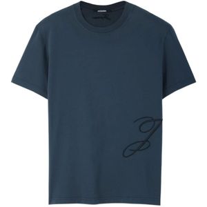 Jacquemus, Heren, Tops, Blauw, Maat: XS