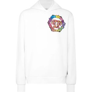 Philipp Plein, Heren, Sweatshirts & Hoodies, Wit, Maat: S Katoen,