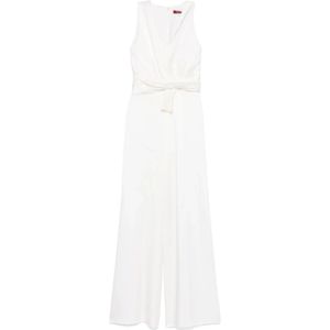 Max Mara - Cady Jumpsuit - Wit - Mouwloos - Couture Strik in de Taille