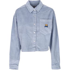 Obey, Dames, Blouses & Shirts, Blauw, Maat: S Katoen,