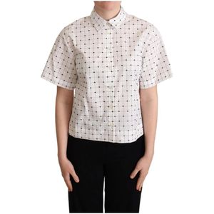 Dolce & Gabbana, Dames, Blouses & Shirts, Wit, Maat: M Katoen,