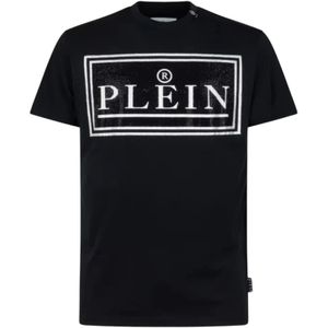 Philipp Plein, Heren, Tops, Zwart, Maat: S Katoen,